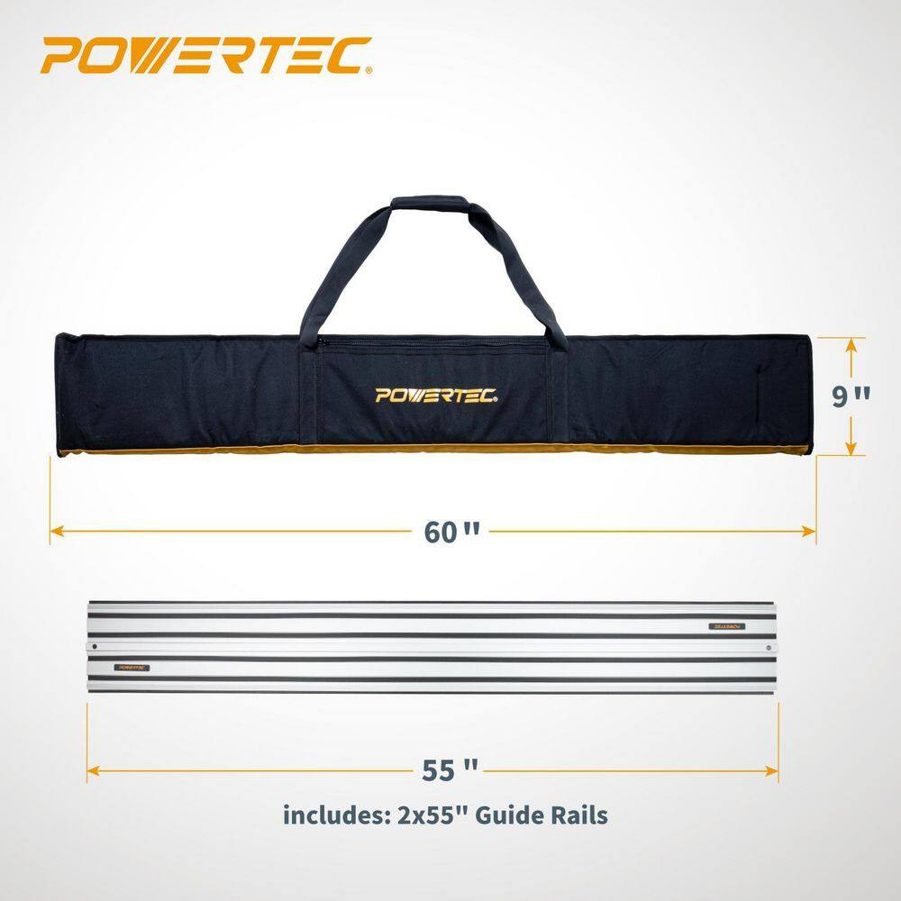 110 In. Track Saw Guide Rail Connector Set with Protective Bag for Dewalt Track