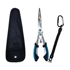 Stainless Steel Long Nose Fishing Split Ring Pliers Hook Remover with Sheath