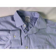 Brooks Brothers Regent Fit Non Iron Supima Cotton Check Dress Shirt Mens 16 34
