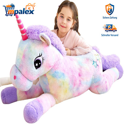 IKASA Einhorn Plüschtiere 110cm Groß Kuscheltier Riesig Weich