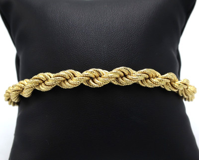 Vintage Unoaerre Braid Bracelet in Solid 18K Gold 1980s Made in Italy
