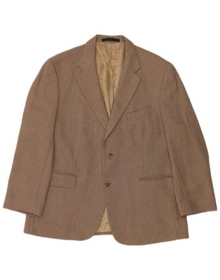 Marks & Spencer Mens 2 Button Blazer Jacket UK 44 XL Beige New Wool AU10