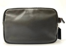 COACH Vintage Old Coach Leather Clutch Bag Pouch Case Black USED-B