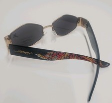 Ed Hardy Black Gold Multicolor Sunglasses Tiger Logo