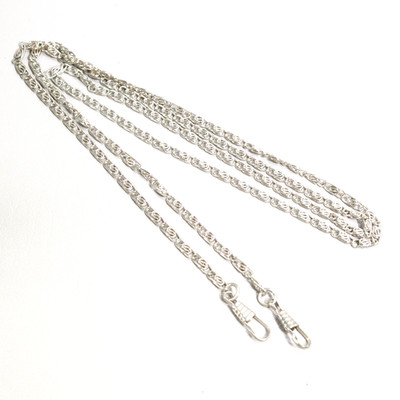Silver Tone Paper Clip Chain Link Handbag Replacement Strap Spring Clip 42 in
