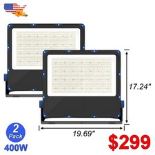 2x 400W LED Flood Light Cold White Outdoor Spotlight Garden Yard Lamp IP67 New