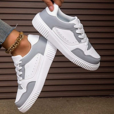 Sneaker Damen Kinder Freizeit Schuhe Sportschuh bequem,  weiß-grau bis Gr. 37-42