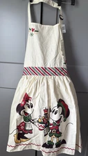 Disney Parks Holiday Christmas Kitchen Apron Mickey Minnie New