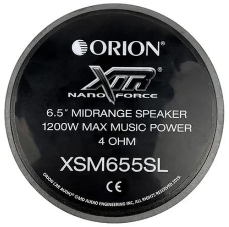 ORION XSM655SL 6.5” SLIM ULTRA EFFICIENT 300W RMS MIDRANGE SPEAKERS 4-OHM (PAIR)