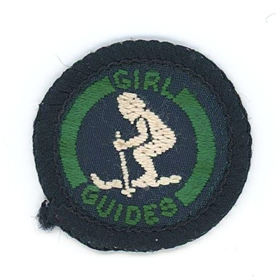 Rare Vintage Girl Guides Skifahrer White Proficiency Interest Cloth Badge 33mm