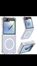 For Samsung Galaxy Z Flip6 Case Magsafe Transparent Case Shockproof Clear