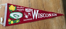 College Football Pennant Wisconsin Badgers Vintage Rose Bowl 1960 1963 CA