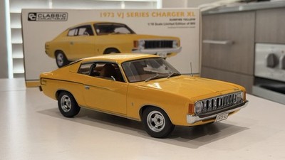 1:18 1973 Chrysler Valiant VJ SERIES Charger XL Sunfire Yellow Diecast Model Car