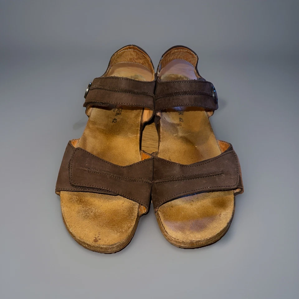 Sandalias de vestir Patricia HAFLINGER para mujer 42 talla 11 de EE. UU. gamuza moca cuero tostado Foto 2 de 4