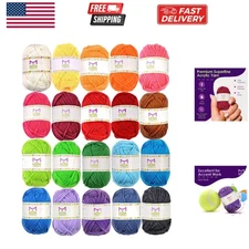 20 Acrylic Yarn Skeins - 438 Yards Multicolored Yarn in Total – Great Crochet...