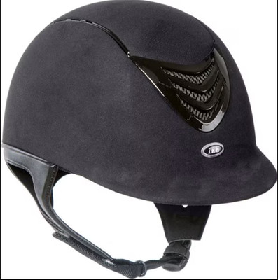 IRH IR4G Black Amara Suede & Gloss Black Vent Riding Helmet, Large. Open Box