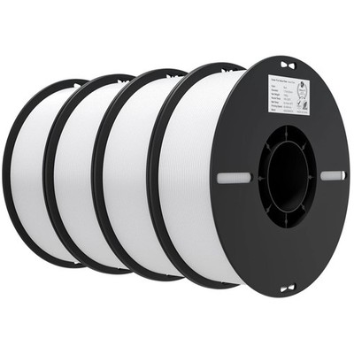 3D Printer Filament PLA 1.75mm 4KG, 4 Pack White