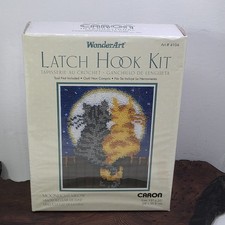 Caron WonderArt Moonlight Meow Cat Latch Hook Kit 15x20 Sealed 4104