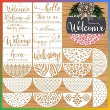 Welcome Stencils for Painting Door Signs Doormat,12" Half Round Stencils