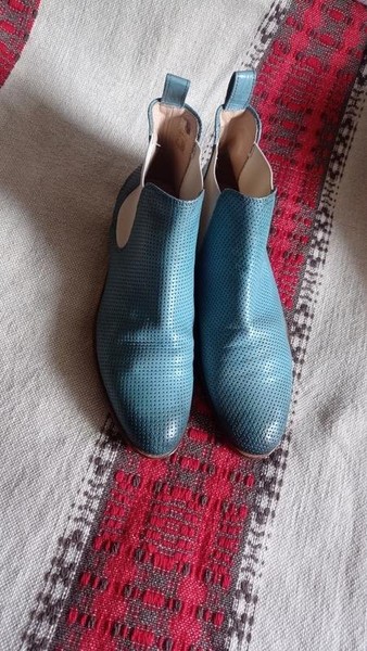 Women Melvin Hamilton Chelsea Boots Blue Leather