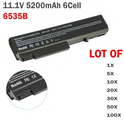  LOT Battery 6535b For HP EliteBook 8440P 8440W 6930p 6530b 6730b 11.1V 5200mAH