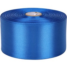 Blue Single Face Satin Ribbon 2 Inch x 50 Yards Gift Wrapping Floral Craft