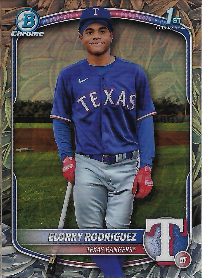 2025 Bowman Chrome- Elorky Rodriguez 1st Bowman- Sunflower Seeds Refractor