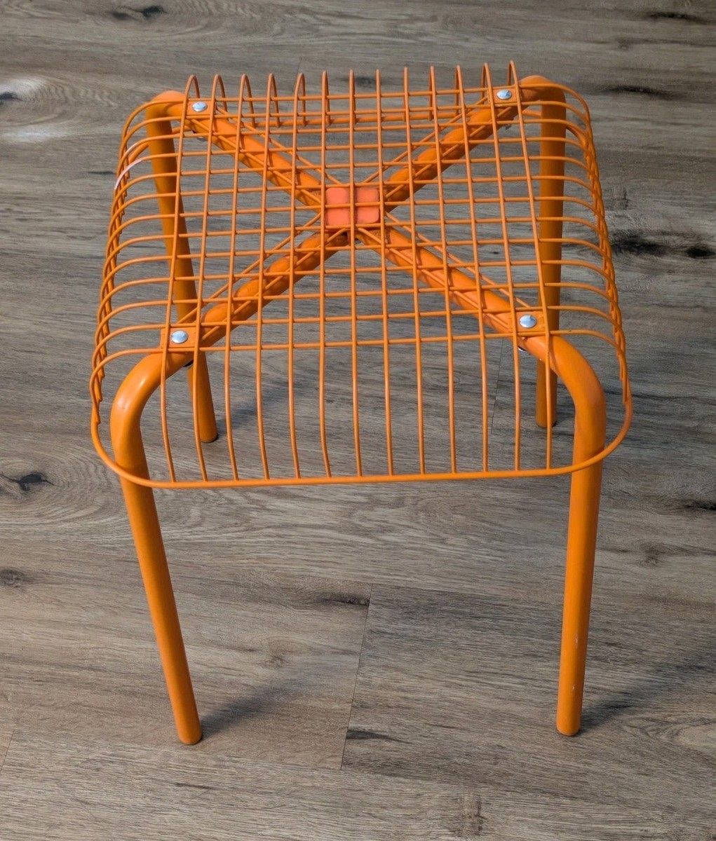 IKEA VÄSTERÖN Orange Stool Vintage Metal Wire Stool Vasteron | eBay
