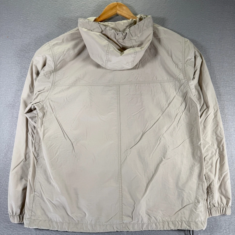 Chaps Ralph Lauren Pullover Anorak Jacket Mens Beige Hooded Windbreaker - Image 2 of 4