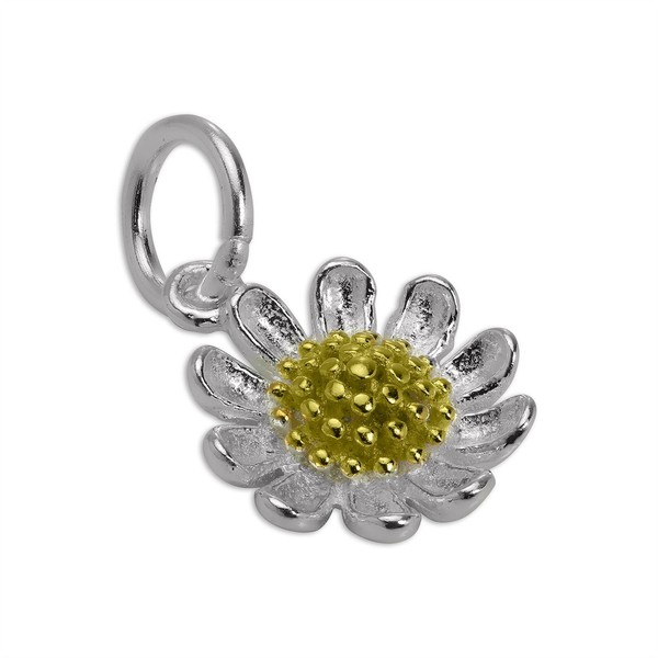Gold Getauchtes 925 Sterlingsilber Margeritenblume Charm Anhnger-image