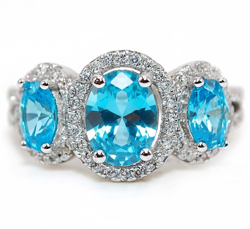 2CT Heat Treated Blue Topaz 925 Sterling Silver Ring Jewelry Sz 7 MM5-3