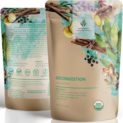 Gardenika Organic Decongest Loose Leaf Tea, Herbal, Caffeine-Free, KSA Kosher, A