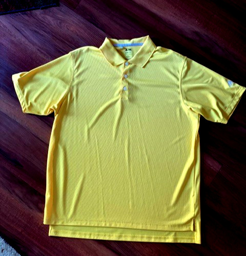 Adidas Men's Bright Yellow Performance Polo Size XL Excellent Condition