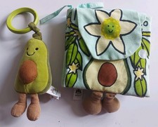 vintage lot of Jellycat I Am An Avocado Sensory Book & Avacado plush toy