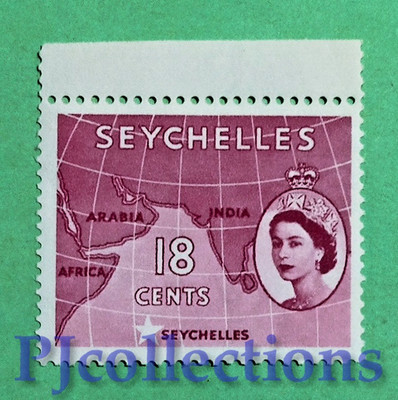 U1916- SEYCHELLEN 1954 KÖNIGIN ELIZABETH II - KARTE 18c postfrisch