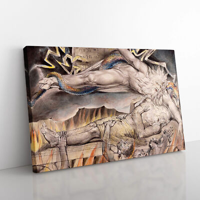 Jobs Evil Dreams von William Blake Leinwand Wandbild Kunstdruck gerahmtes Bild Deko