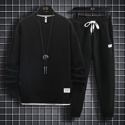 Conjunto de sudadera deportiva informal pantalón suéter para hombre 2 piezas terciopelo chándal - Imagen 12 de 29
