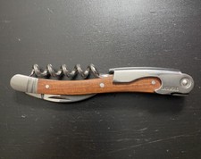 Laguiole Wood Sommelier Waiters Friend Wine Corkscrew Bottle Opener Labeled