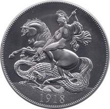 2018 GEORGE V PATINA SERIES GEORGE & DRAGON PATTERN CROWN POLISHED STEEL PROOF