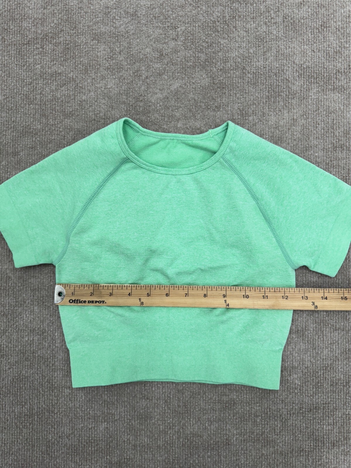 Shein Mint Green Athletic Compression Cropped Tee… - image 4