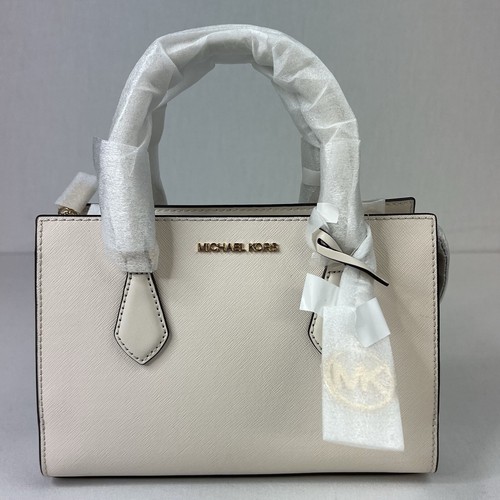 Michael Kors Small Crossbody Bag Messenger Satchel Handbag Purse Light Cream - Picture 8 of 8