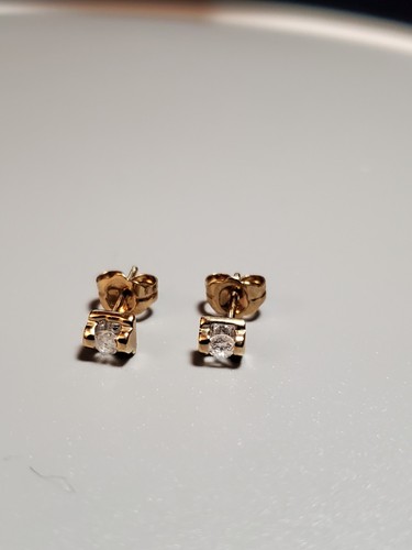 0.50 CTW GENUINE DIAMOND IN 10KT SOLID YELLOW GOLD EARRINGS STUD - Picture 7 of 23