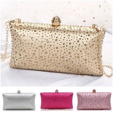 Women Crystal Evening Clutch Purse Rhinestone Wedding Party Handbag Shoulder Bag