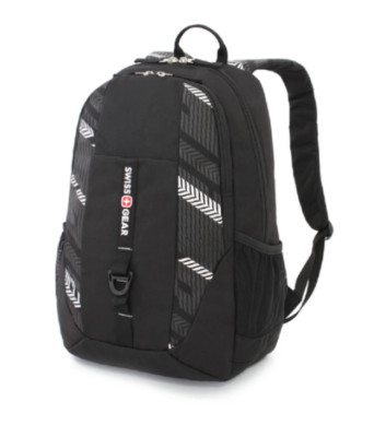 Swiss Gear Black Backpack Printed Side Stripes