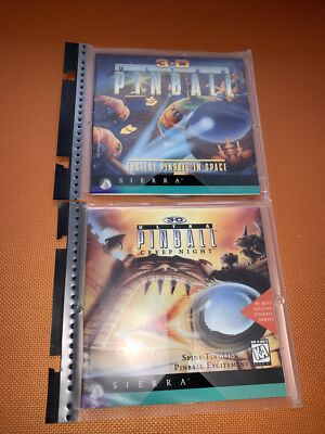(2 Game Lot)3-D Ultra Pinball: Creep Night & Pinball For Windows PC Sierra Games