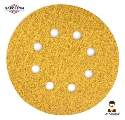NAPOLEON 125mm Sanding Discs 5 inch 5" Orbital Sandpaper Hook & Loop Pads / Made In Italy