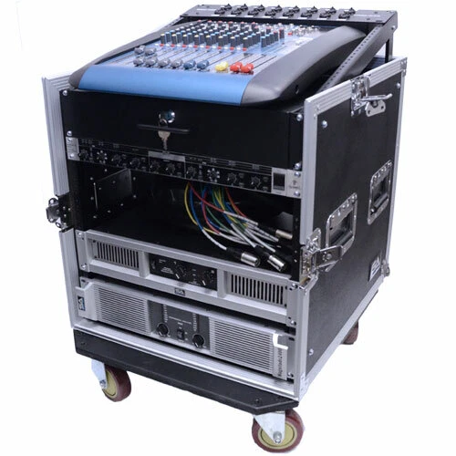 12 Space Rack Case with Slant Mixer Top and Casters - Amp Effect PA/DJ Pro Audio - Image 2 of 4