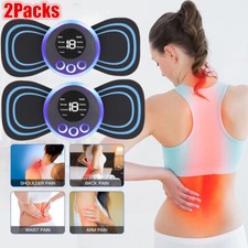 2Pack Portable EMS Electric Neck Back Massager Cervical Massage Patch Stimulator