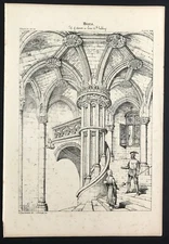 Medieval Architecture Louis XII Staircase Building Blois Cathedral France 1862