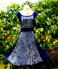 🎄CC,COUNTRY CASUALS🎄LARGE CRINKLE DRESS,BLUE,PRINT,HOLIDAY WEDDING, CRUISE 🏝️